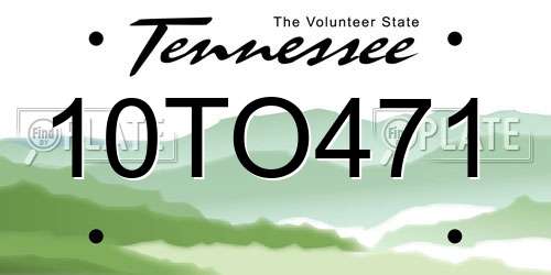 10TO471 Tennessee License Plate