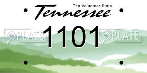 1101 Tennessee License Plate