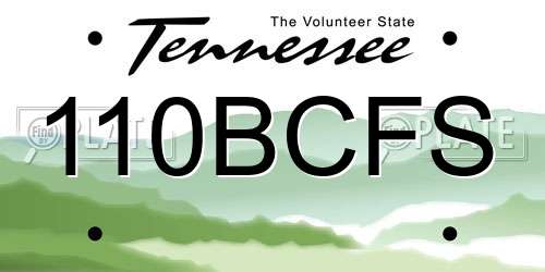 110BCFS Tennessee License Plate
