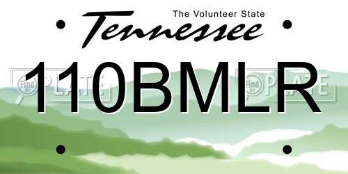 110BMLR Tennessee License Plate