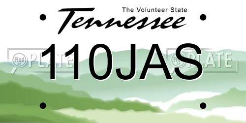 110JAS Tennessee License Plate