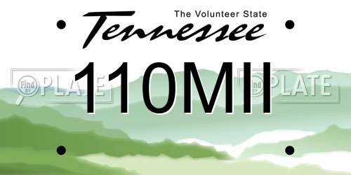 110MII Tennessee License Plate