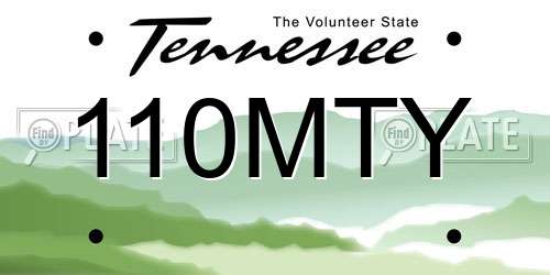 110MTY Tennessee License Plate