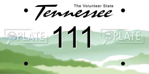 111 Tennessee License Plate