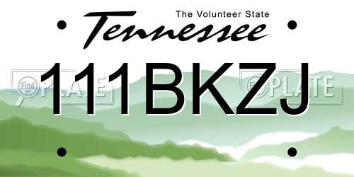 111BKZJ Tennessee License Plate