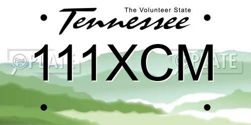 111XCM Tennessee License Plate