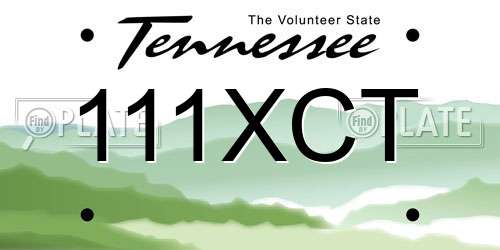 111XCT Tennessee License Plate