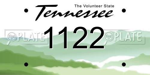 1122 Tennessee License Plate