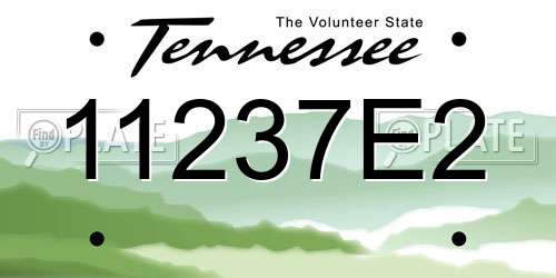 11237E2 Tennessee License Plate