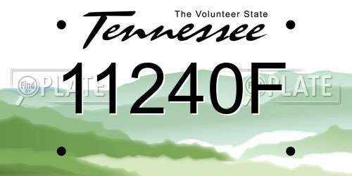 11240F Tennessee License Plate