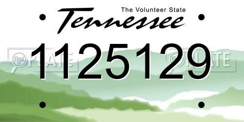 1125129 Tennessee License Plate