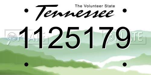 1125179 Tennessee License Plate