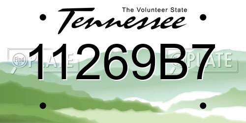 11269B7 Tennessee License Plate