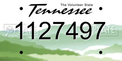 1127497 Tennessee License Plate