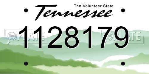 1128179 Tennessee License Plate
