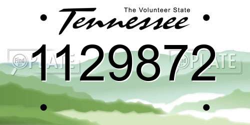 1129872 Tennessee License Plate