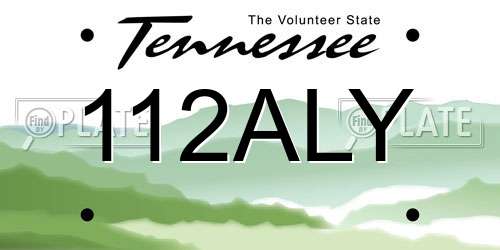 112ALY Tennessee License Plate