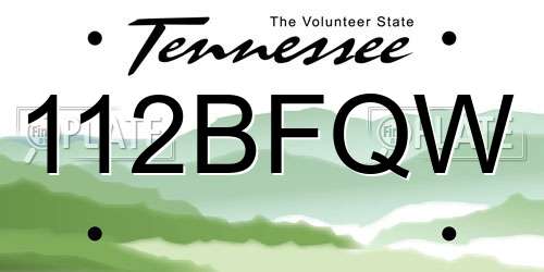 112BFQW Tennessee License Plate