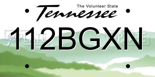 112BGXN Tennessee License Plate