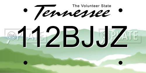 112BJJZ Tennessee License Plate