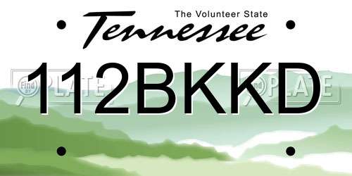 112BKKD Tennessee License Plate