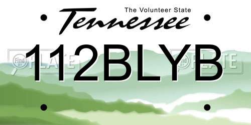 112BLYB Tennessee License Plate