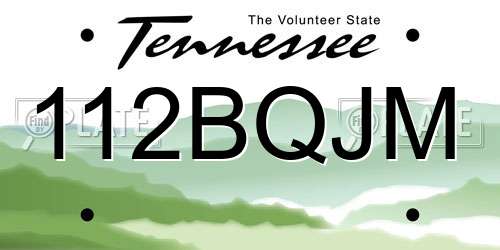 112BQJM Tennessee License Plate