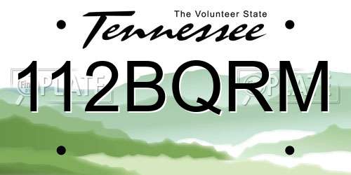 112BQRM Tennessee License Plate