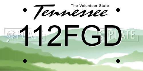 112FGD Tennessee License Plate