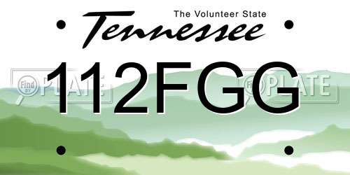 112FGG Tennessee License Plate