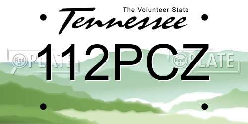 112PCZ Tennessee License Plate