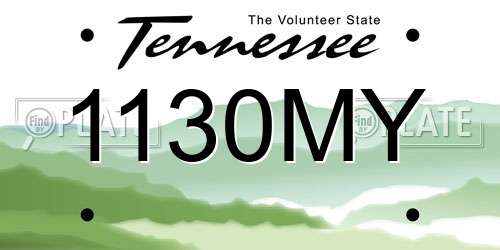 1130MY Tennessee License Plate