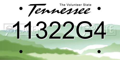 11322G4 Tennessee License Plate