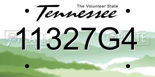 11327G4 Tennessee License Plate