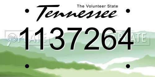 1137264 Tennessee License Plate