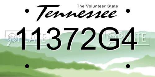11372G4 Tennessee License Plate
