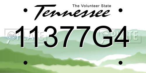 11377G4 Tennessee License Plate