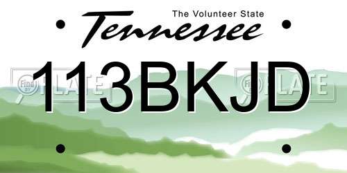 113BKJD Tennessee License Plate
