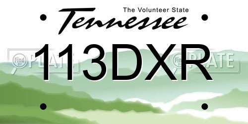113DXR Tennessee License Plate