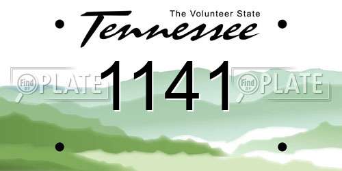 1141 Tennessee License Plate