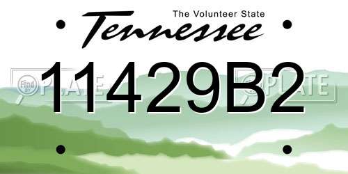 11429B2 Tennessee License Plate