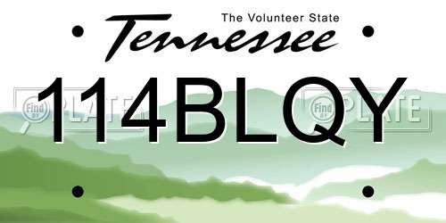 114BLQY Tennessee License Plate