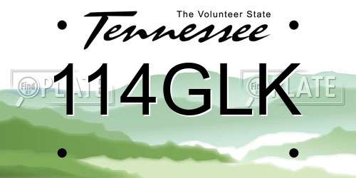 114GLK Tennessee License Plate