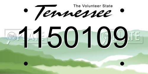 1150109 Tennessee License Plate