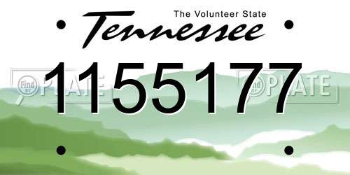 1155177 Tennessee License Plate