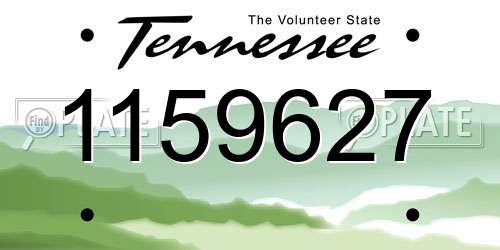 1159627 Tennessee License Plate