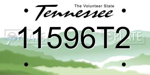 11596T2 Tennessee License Plate