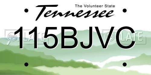 115BJVC Tennessee License Plate
