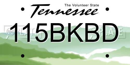 115BKBD Tennessee License Plate
