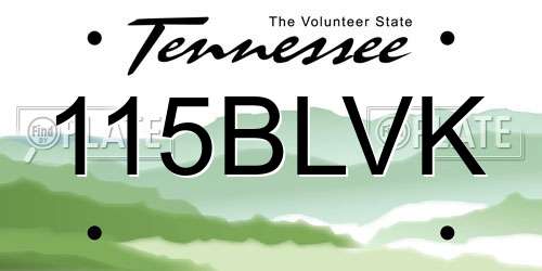 115BLVK Tennessee License Plate